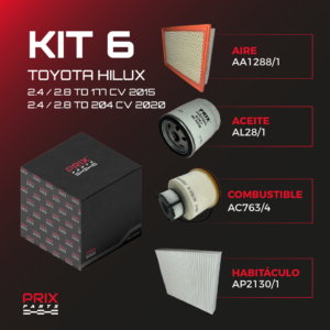Kit 6 - Toyota Hilux 2.4 / 2.8 TD (2015 y 2020)